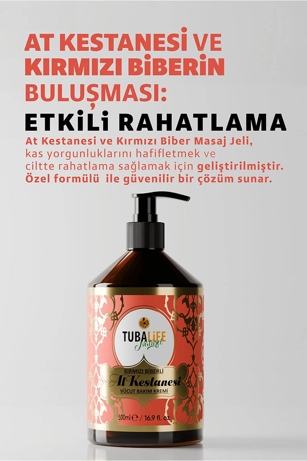 Kırmızı Biberli At Kestanesi Vücut Bakım Kremi – Serinletici Masaj Etkili 100 ml