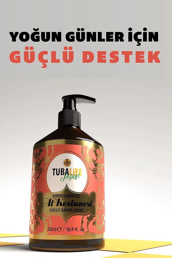 Kırmızı Biberli At Kestanesi Vücut Bakım Kremi – Serinletici Masaj Etkili 100 ml