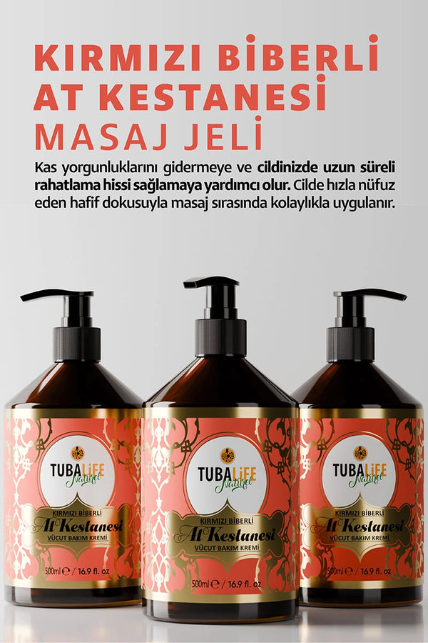 Kırmızı Biberli At Kestanesi Vücut Bakım Kremi – Serinletici Masaj Etkili 100 ml