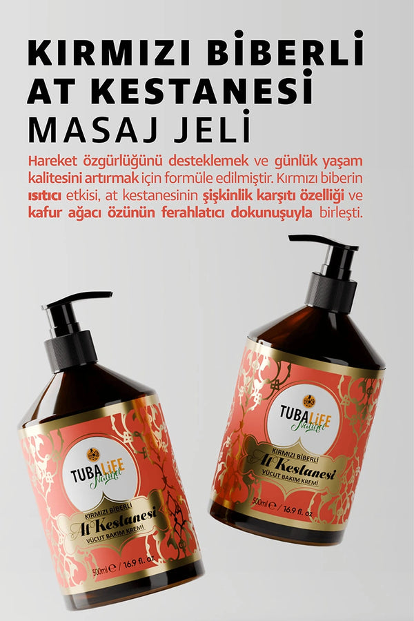 Kırmızı Biberli At Kestanesi Vücut Bakım Kremi – Serinletici Masaj Etkili 100 ml