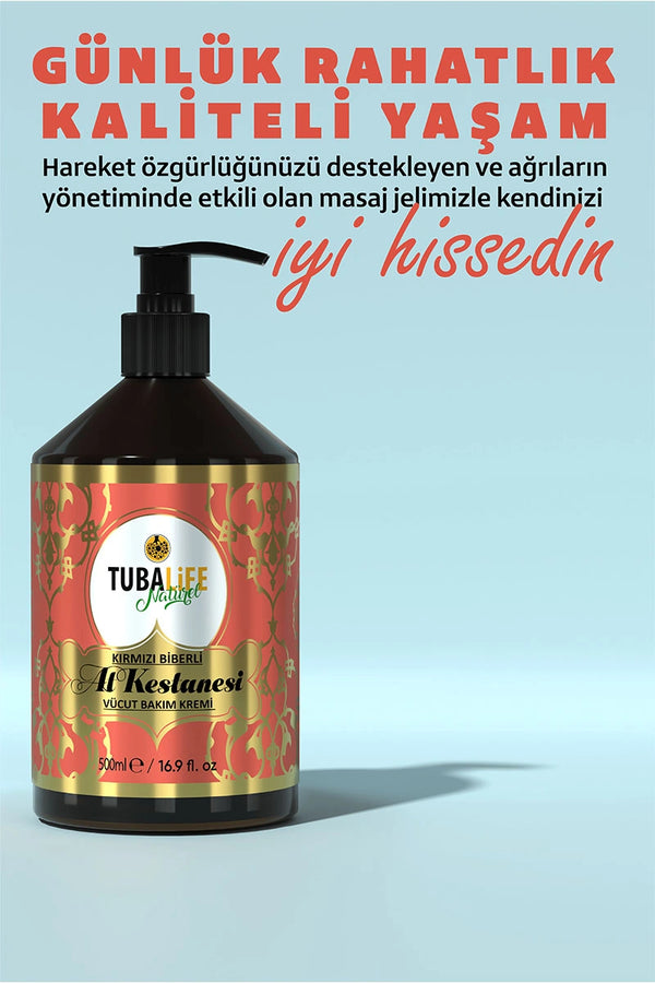 Kırmızı Biberli At Kestanesi Vücut Bakım Kremi – Serinletici Masaj Etkili 100 ml