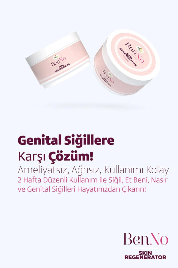 HPV kaynaklı genital siğil, et beni ve nasırlara karşı ağrısız, kolay BenNo krem uygulaması