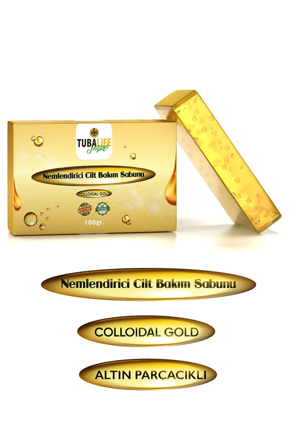 Colloidal gold içeren, cildi nemlendirmeye ve yumuşatmaya yardımcı doğal cilt bakım sabunu – 100 gr