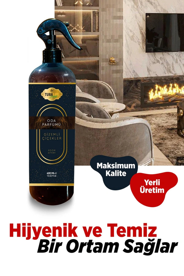 Dekoratif ortamda konumlandırılmış TUBALIFE Gizemli Çiçekler Oda Parfümü ürün görseli