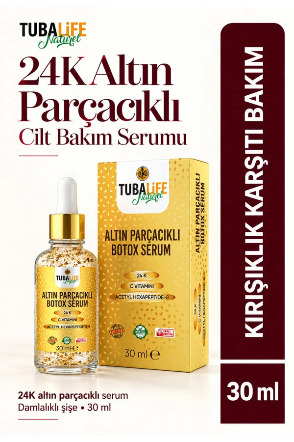 Altın Parçacıklı Kırışıklık Karşıtı Botox Etkili Cilt Serumu - 30 ml