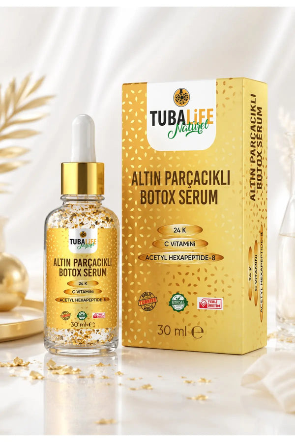 Altın Parçacıklı Kırışıklık Karşıtı Botox Etkili Cilt Serumu - 30 ml