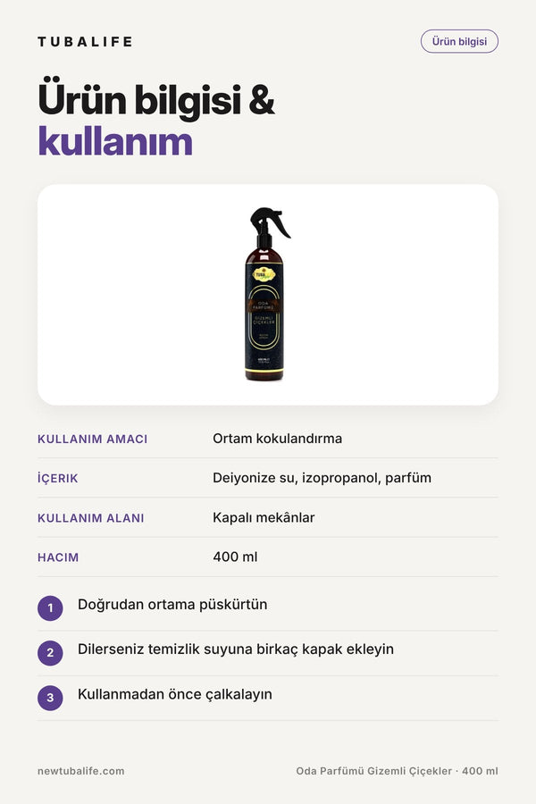 Oda Parfümü – Gizemli Çiçekler 400 ml | Kalıcı Ferahlatıcı Koku
