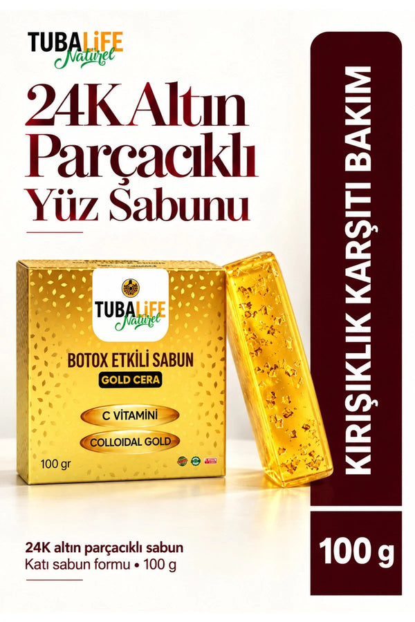 Gold Cera Botox Etkili Sabun – Cilt Yenileyici & Nem Dengeleyici Sabun (100 gr)