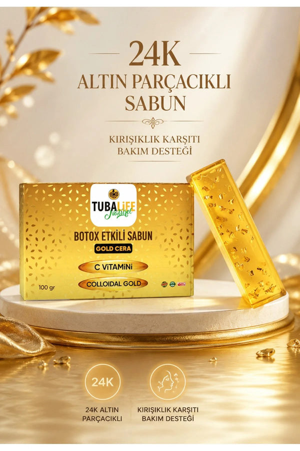 Gold Cera Botox Etkili Sabun – Cilt Yenileyici & Nem Dengeleyici Sabun (100 gr)