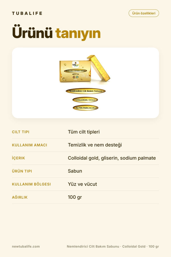 Nemlendirici Cilt Bakım Sabunu | Colloidal Gold İçerikli 100 gr