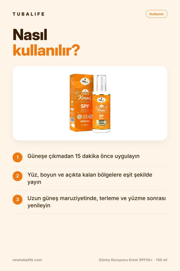 Güneş Koruyucu Krem SPF50+ - 150 ml | UVA & UVB Koruma + Nem Desteği