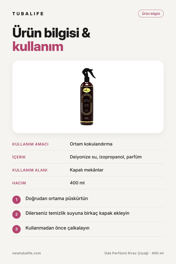 Oda Parfümü - Kiraz Çiçeği 400 ml | Kalıcı ve Ferah Ortam Kokusu